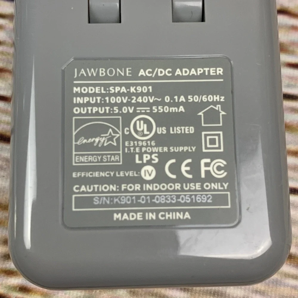 Jawbone AC/DC Adapter Model SPA-K901 w/ Cord Power Supply‎ Charger